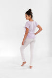 Elegant Women's Cotton Pajama Set with Short Sleeve T-Shirt