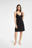Elegant Black Strapless Nightgown with Lace Details