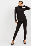 Ribbed Turtleneck Women's Long Sleeve Blouse