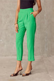 Elegant Straight-Leg Pants with Turn-Up Hem