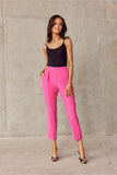 Elegant Straight Leg Pants with Turn-Up Detail
