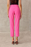 Elegant Straight Leg Pants with Turn-Up Detail