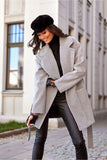 Chic Mid-Thigh Lapel Collar Coat with Flap Pockets