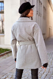 Chic Mid-Thigh Lapel Collar Coat with Flap Pockets