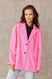 Voluminous Cut Jacket with Decorative Collar and Button Detail