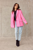 Voluminous Cut Jacket with Decorative Collar and Button Detail