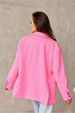 Voluminous Cut Jacket with Decorative Collar and Button Detail