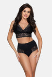 Comfortable High-Waisted Cotton Panties with Lace Inserts