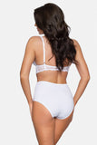 Comfortable High-Waisted Cotton Panties with Lace Inserts