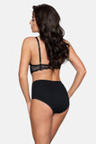 Elegant High-Waisted Cotton Lace Back Panties