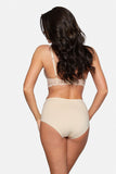Elegant High-Waisted Cotton Panties with Lace Detail