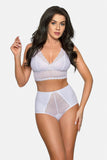 High-Rise Lace-Insert Cotton Panties with Soft Elastic Band