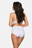 High-Rise Lace-Insert Cotton Panties with Soft Elastic Band