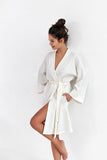 Chic Cotton Shawl Collar Women's Bathrobe with Pockets