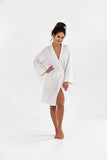 Chic Cotton Shawl Collar Women's Bathrobe with Pockets