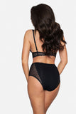 Lace High-Waisted Panties with Cotton Crotch for Comfort