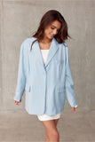 Voluminous Cut Jacket with Button Cuffs and Imitation Pockets