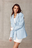 Voluminous Cut Jacket with Button Cuffs and Imitation Pockets