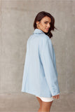 Voluminous Cut Jacket with Button Cuffs and Imitation Pockets