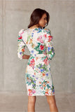 Elegant Overlap Dress with Layered Neckline and Patterns