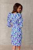 Elegant Overlap Dress with Layered Neckline and Patterns
