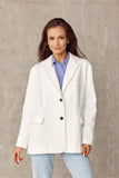 Elegant Voluminous Jacket with Decorative Collar and Cuffs