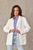 Elegant Voluminous Jacket with Decorative Collar and Cuffs