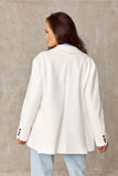 Elegant Voluminous Jacket with Decorative Collar and Cuffs
