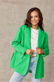 Voluminous Cut Jacket with Decorative Collar and Cuffs