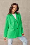 Voluminous Cut Jacket with Decorative Collar and Cuffs