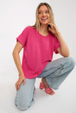 Loose Fit Short Sleeve Ribbed Blouse for Everyday Wear