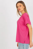 Loose Fit Short Sleeve Ribbed Blouse for Everyday Wear