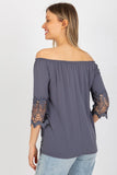 Decorative Trim 3/4 Sleeve Spanish Neckline Blouse