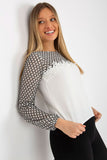 Elegant Lace Sleeve Formal Blouse with Round Neckline