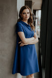 Elegant Loose-Fitting Dress with Jackie Kennedy Collar
