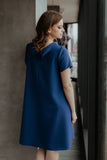 Elegant Loose-Fitting Dress with Jackie Kennedy Collar
