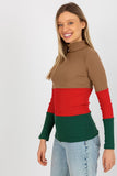 Ribbed Turtleneck Sweater in Three Colors for Women