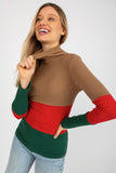 Ribbed Turtleneck Sweater in Three Colors for Women