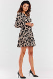 Charming V-Neck Mini Dress with Long Sleeves and Frills