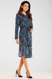 Elongated Shirt Dress with Long Sleeves and Belt