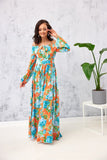 Elegant Open-Shoulder Maxi Dress with Decorative Binding