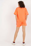 Heart Neckline Blouse & Waist Tie Shorts Tracksuit Set