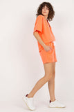 Heart Neckline Blouse & Waist Tie Shorts Tracksuit Set