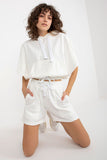 Casual Blouse and Shorts Tracksuit Set with Hoodie