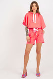 Cozy Blouse and Shorts Tracksuit Set with Hood and Pockets