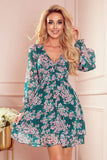 Charming Chiffon Dress with Elastic Waist and Tied Neckline