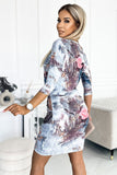 Sporty Floral Dress with Pockets and 3/4 Sleeves