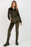 Cozy Velour Sweatshirt and Long Pants Set with Pockets
