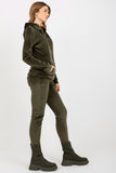 Cozy Velour Sweatshirt and Long Pants Set with Pockets