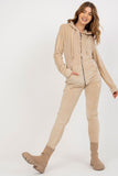 Cozy Velour Sweatshirt and Long Pants Set with Pockets
